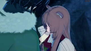 Naofumi முதிர்ந்த பிரஞ்சு Raphtalia வெளியே மற்றும் கம்மிங், உள்ளே அவள்.