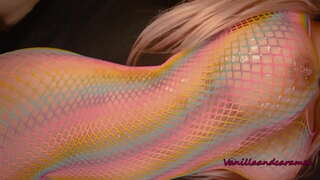 Busty Blond Slyna Onanerar Med Sin Långa Klubba